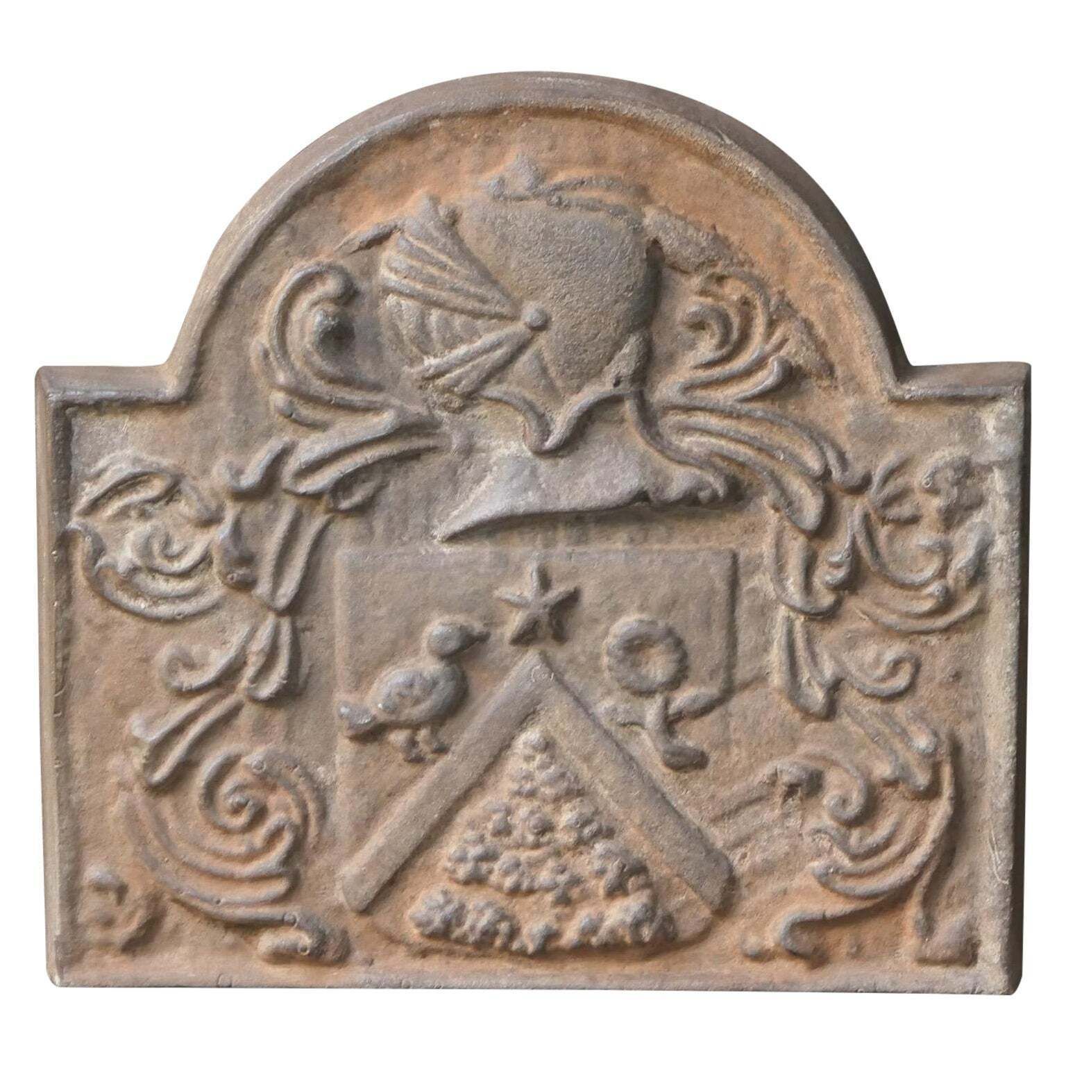 French Louis XIV Style 'Coat Of Arms' Fireback / Backsplash, 20th Century