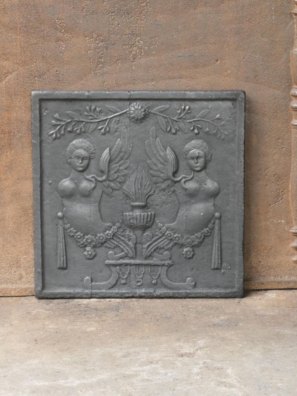 Antique French 'Allegory Of Love' Fireback / Backsplash, 18th 19th Century photo for sale