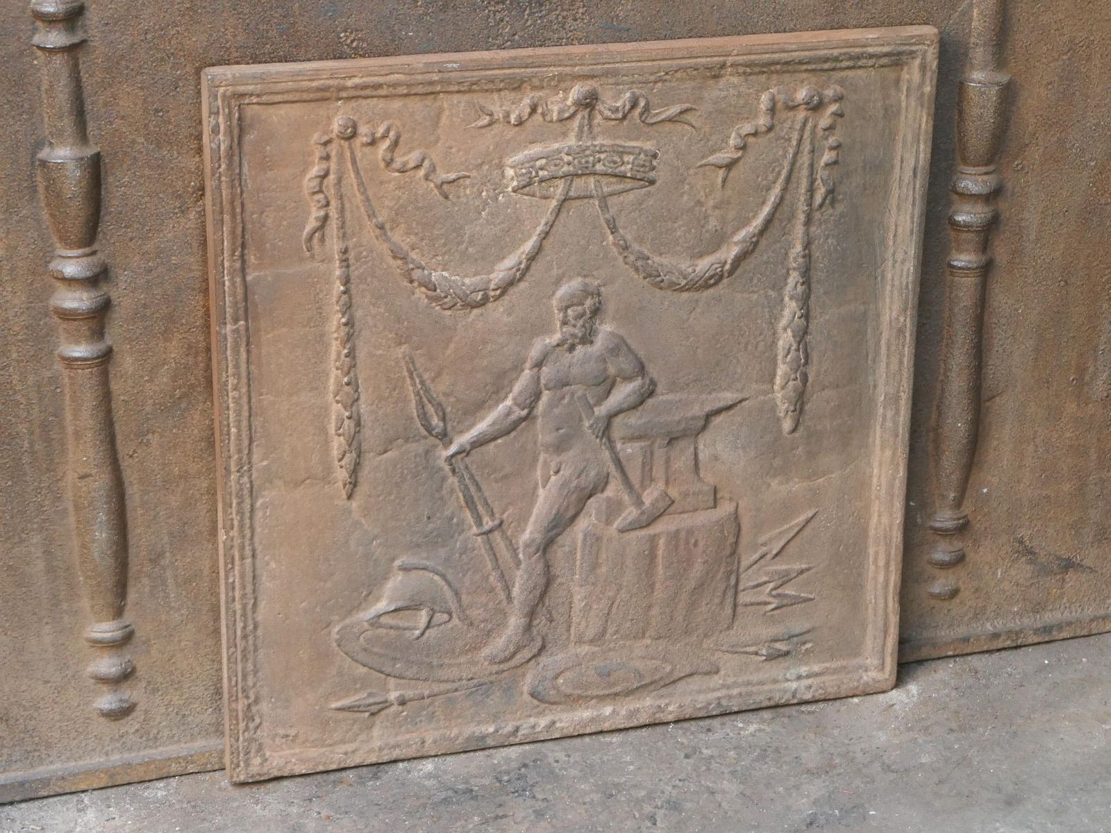 French Neoclassical Style 'The Smithy' Fireback / Backsplash photo vinterior