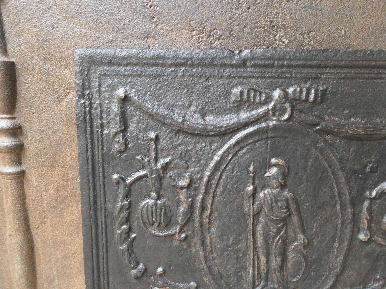 photo furniture Antique French Neoclassical 'Minerva' Fireback / Backsplash, 18th 19th Century