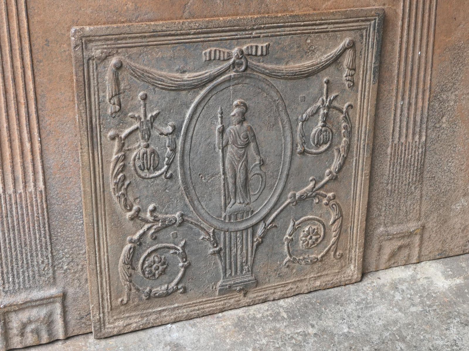 Antique French Neoclassical 'Minerva' Fireback / Backsplash, 18th 19th Century photo buy