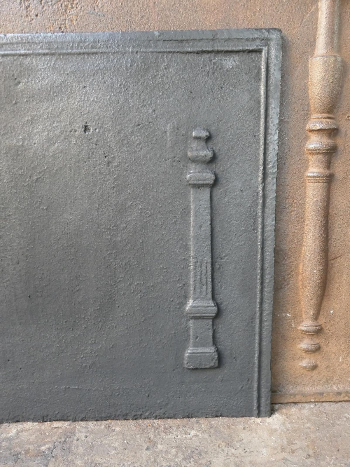photo furniture Antique French 'Pillars Of Freedom' Fireback / Backsplash, 18th   19th C.
