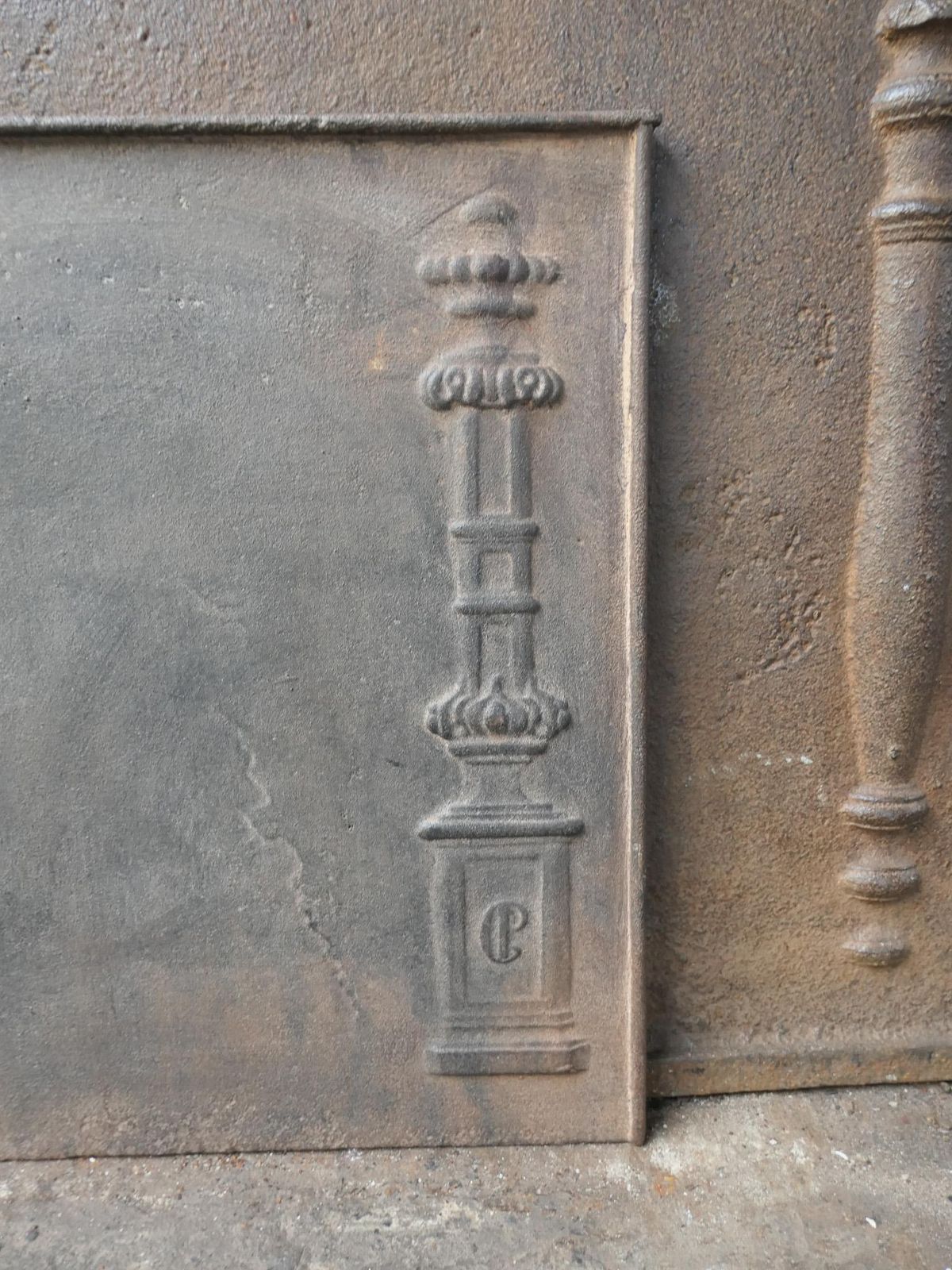 photo for sale Antique French 'Pillars Of Freedom' Fireback / Backsplash, 18th   19th C.