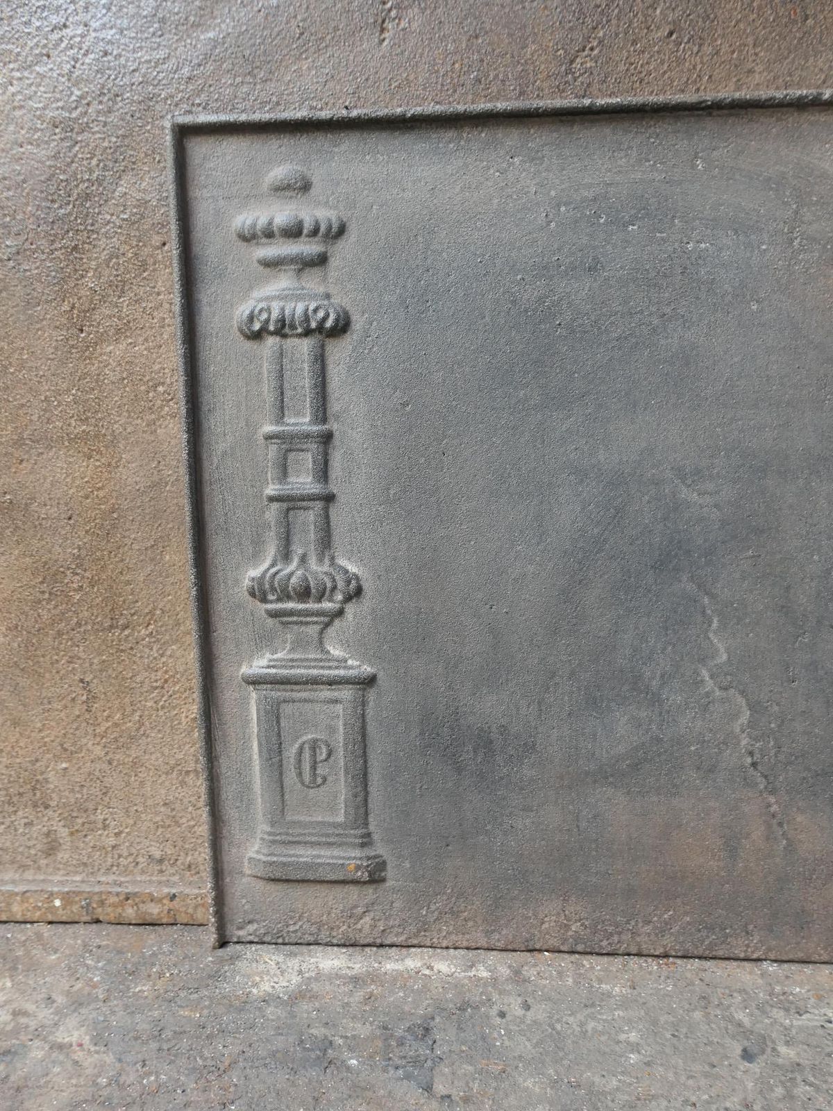 Home Fixtures Antique French 'Pillars Of Freedom' Fireback / Backsplash, 18th   19th C. photo