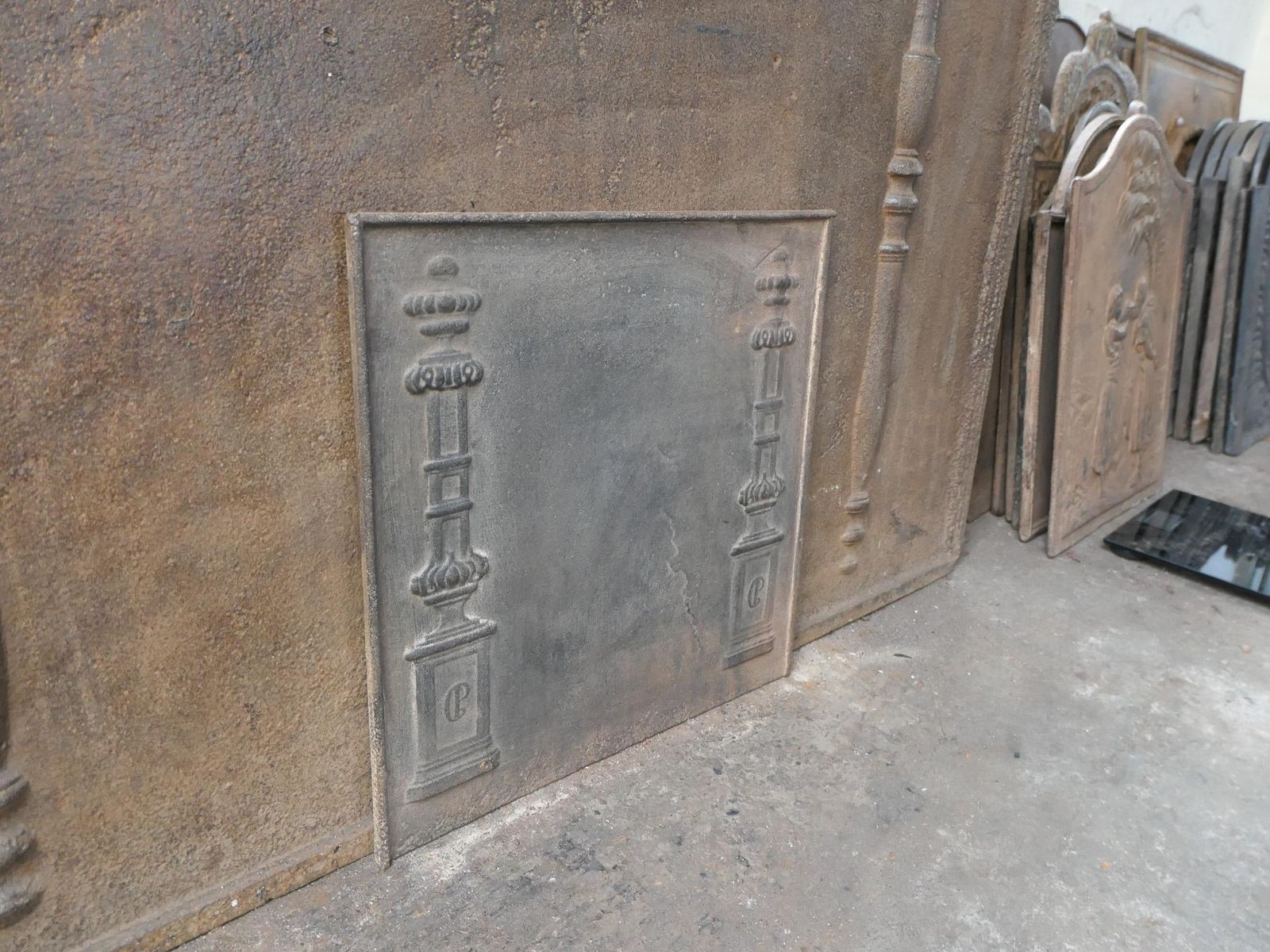 337.0 Antique French 'Pillars Of Freedom' Fireback / Backsplash, 18th   19th C. photo