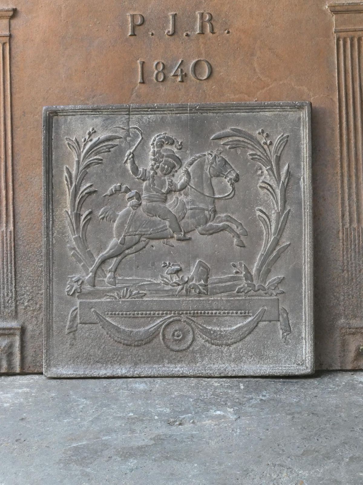 19th Century French Napoleon III 'Apollo With Horse' Fireback / Backsplash photo for sale