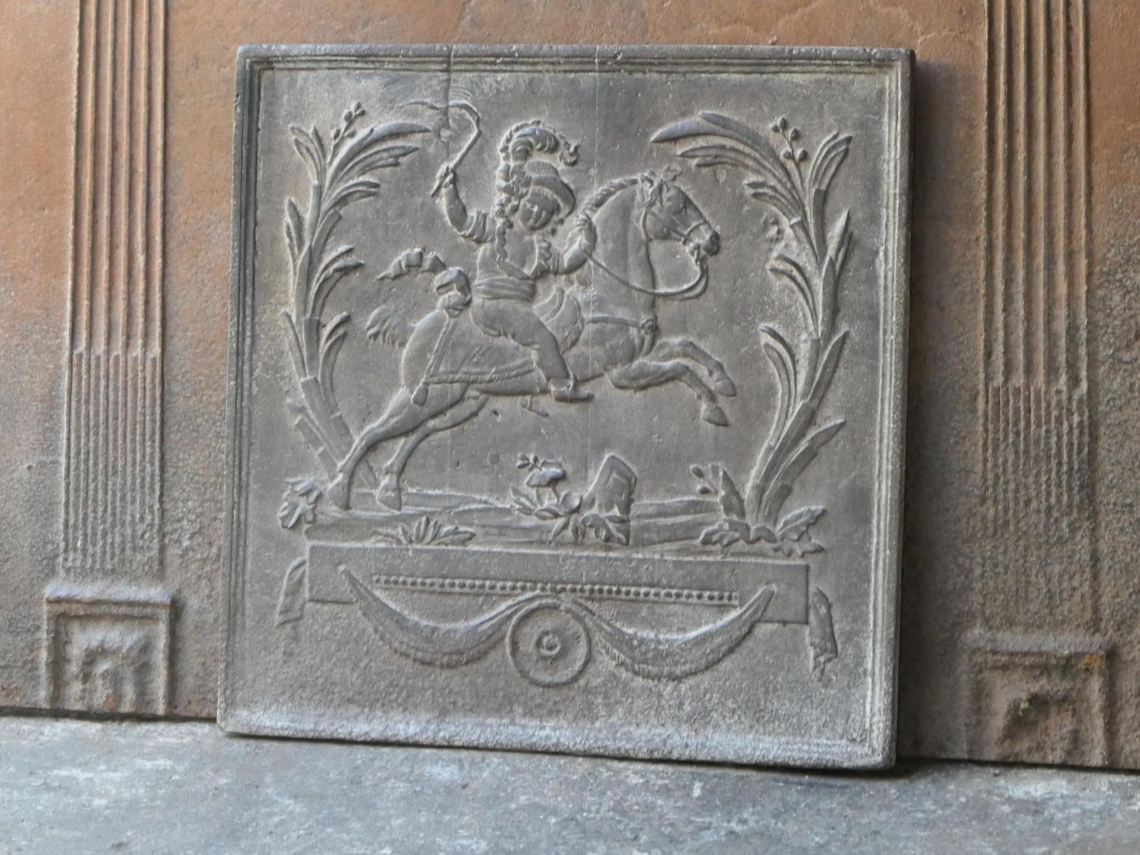 19th Century French Napoleon III 'Apollo With Horse' Fireback / Backsplash photo 422.0