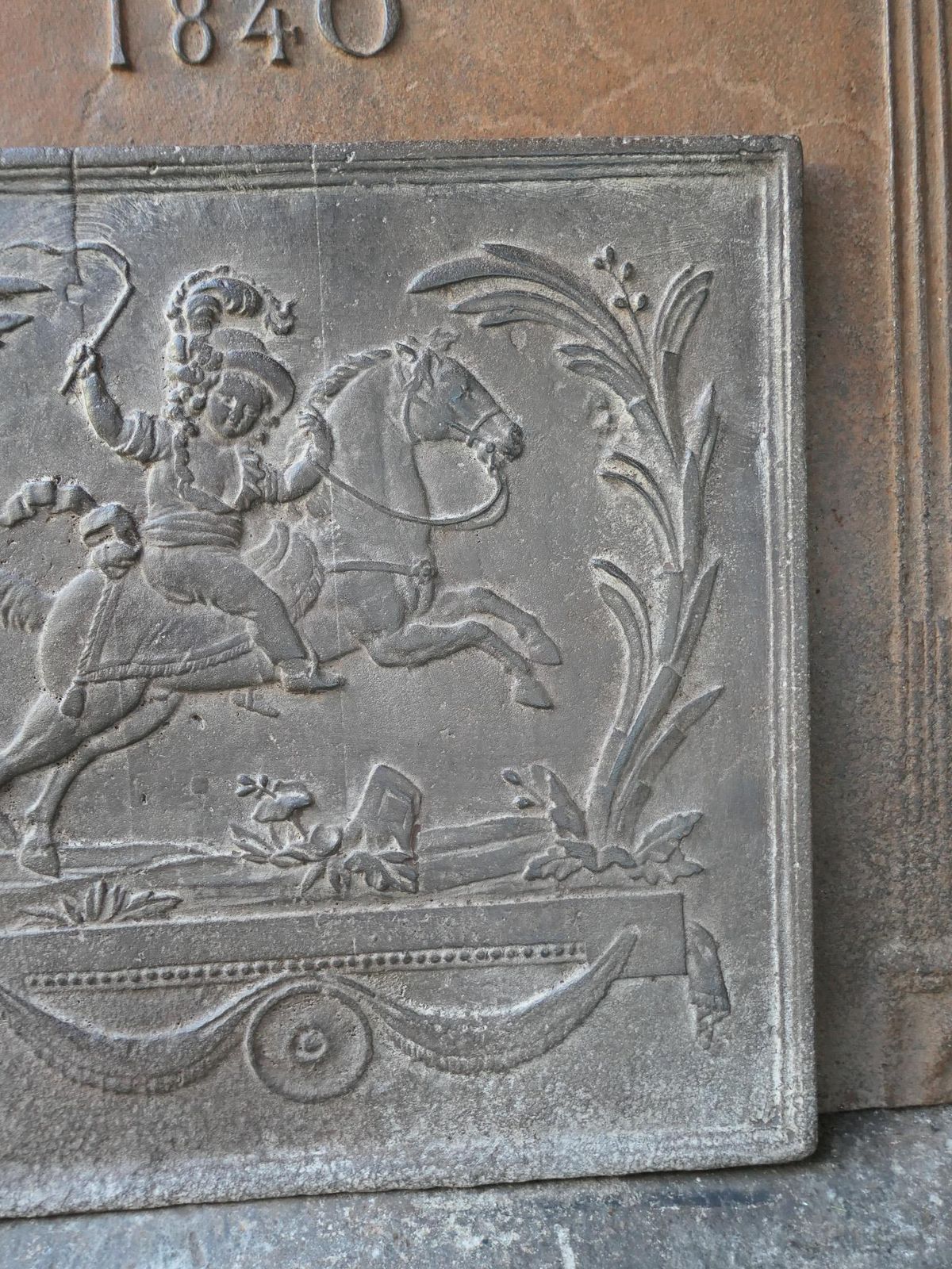 photo for sale 19th Century French Napoleon III 'Apollo With Horse' Fireback / Backsplash