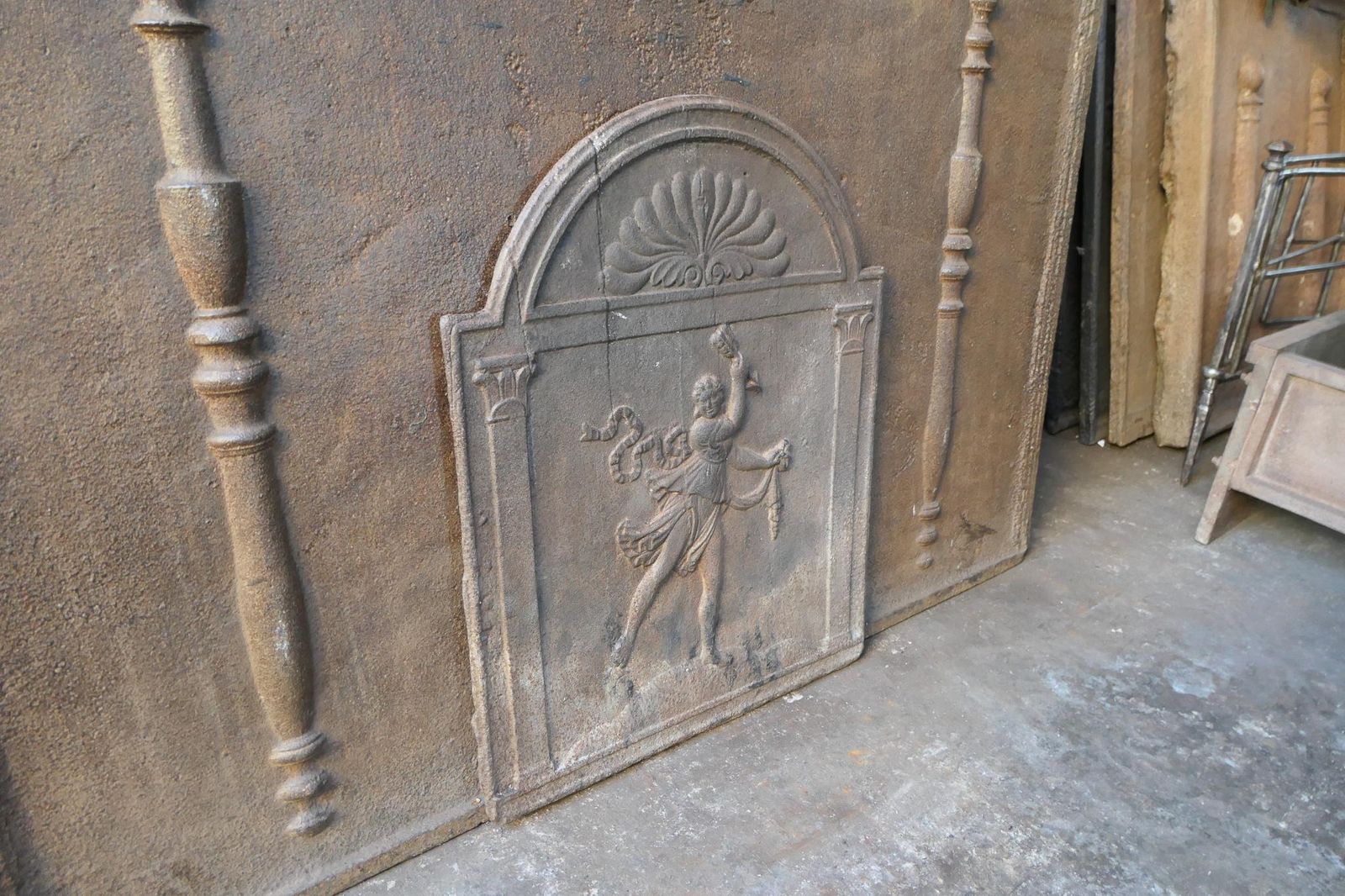 photo furniture Antique French Napoleon III Fireback / Backsplash, 19th Century