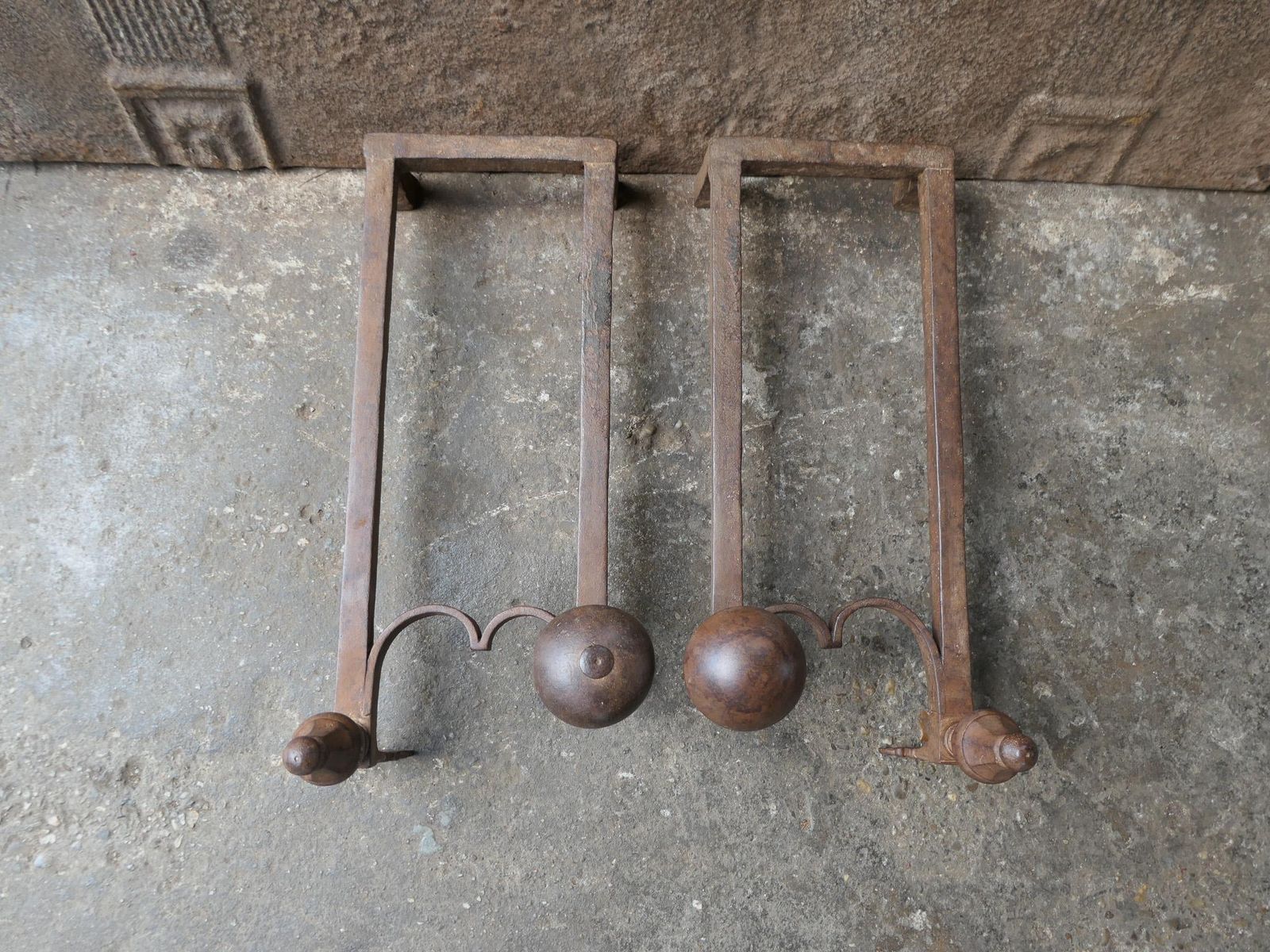 French Louis XV Period Fireplace Grate Or Fire Basket, 18th Century photo vintage