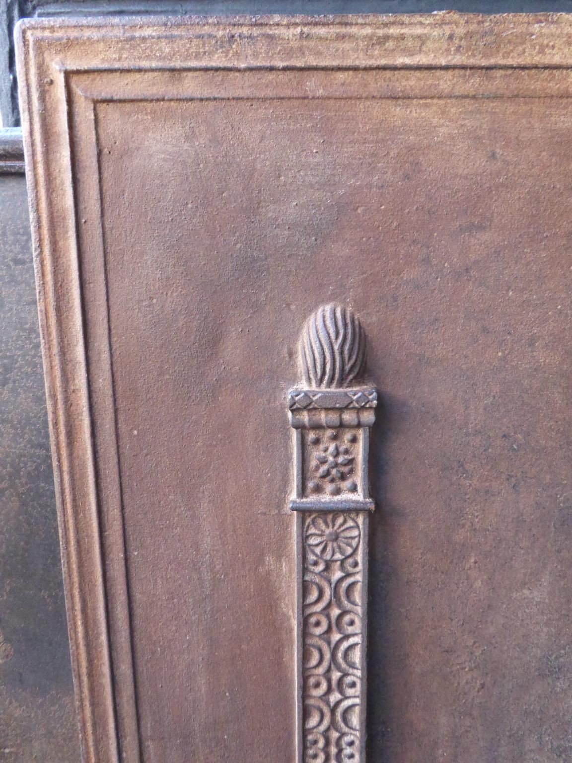 photo furniture Antique French Neoclassical 'Pillars Of Freedom' Fireback / Backsplash