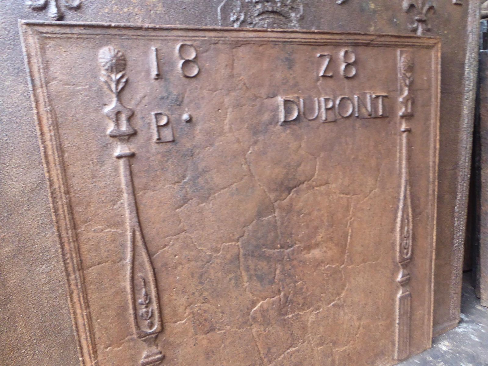 19th C. French Neoclassical Fireback / Backsplash With 'Pillars Of Freedom' photo buy