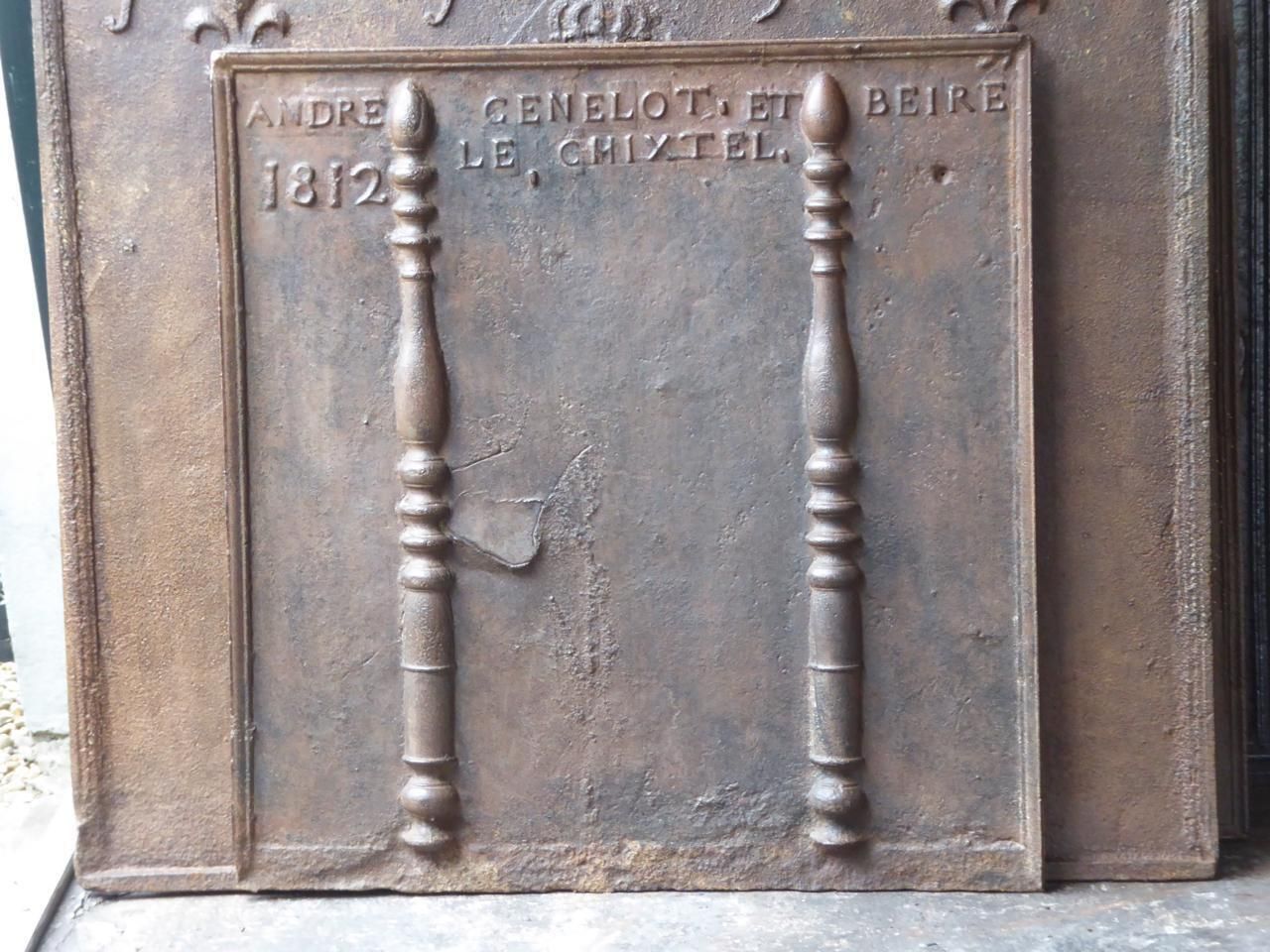 19th Century French Louis XIV Style 'Pillars Of Hercules' Fireback / Backsplash photo furniture