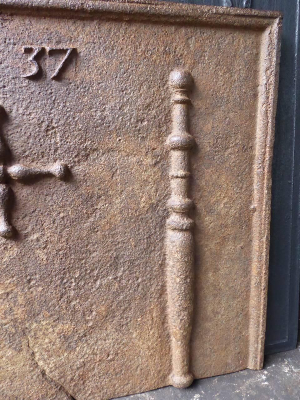 18th Century French 'Pillars Of Hercules' Fireback / Backsplash photo for sale