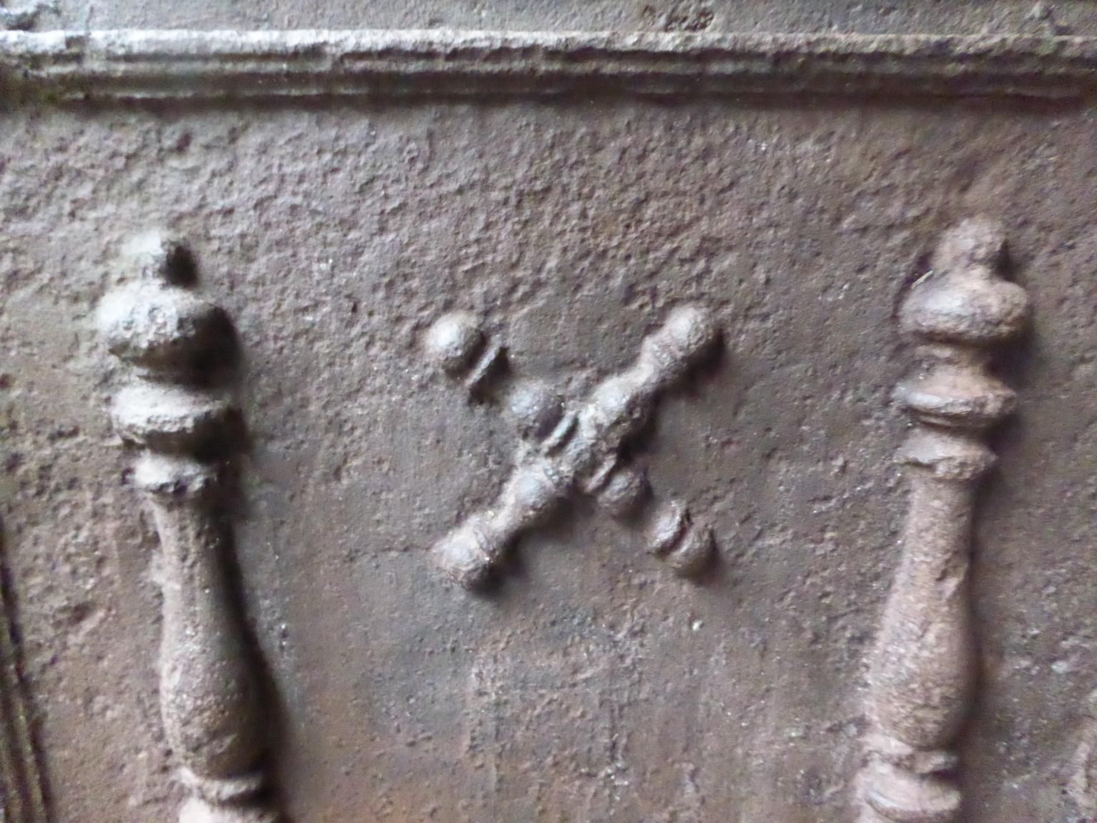 17th 18th Century French Louis XIV 'Saint Andrew's Cross' Fireback / Backsplash photo Home Fixtures
