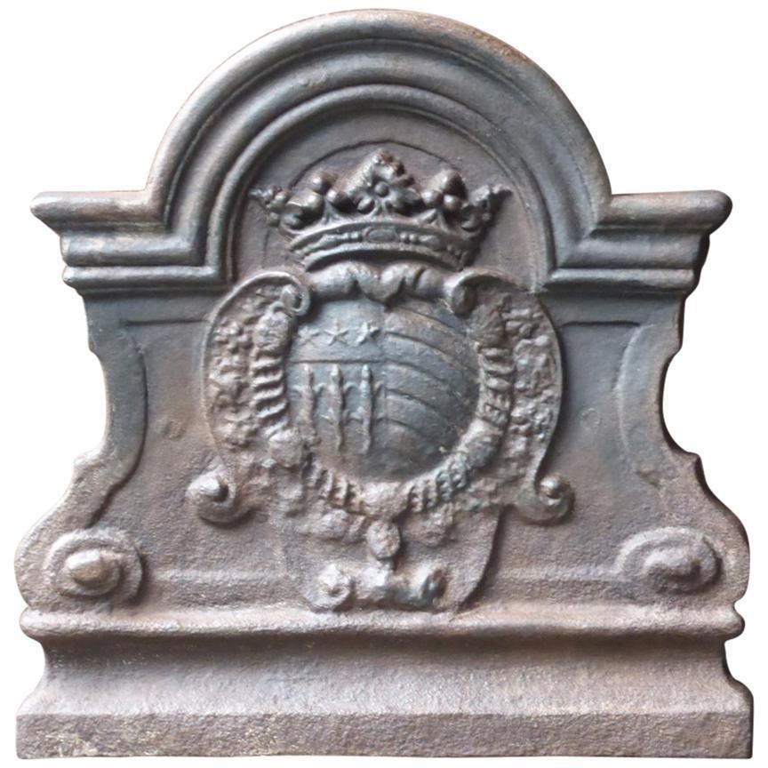 French Renaissance Style 'Coat Of Arms' Fireback / Backsplash