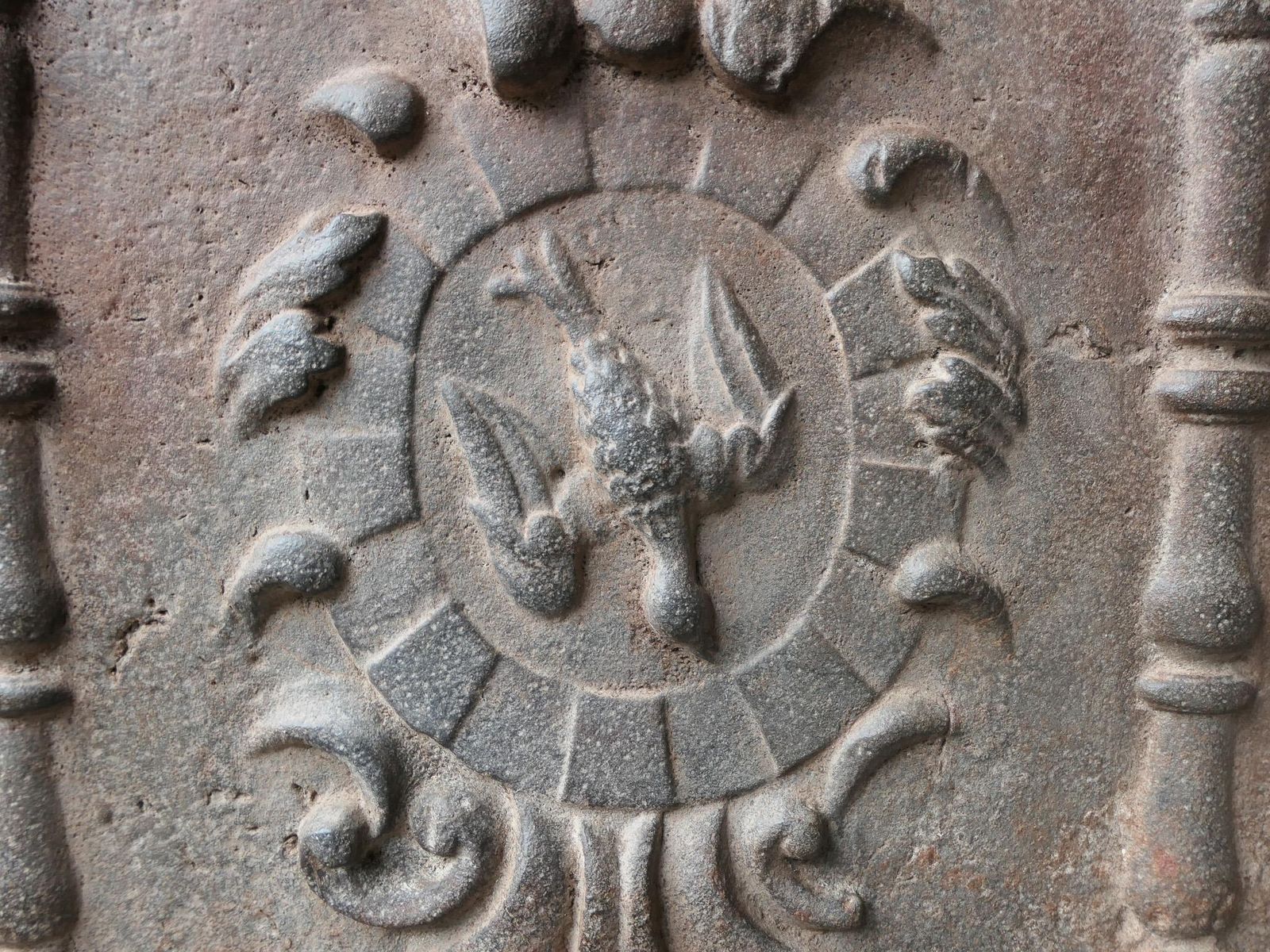 18th Century French Louis XIV 'Coat Of Arms' Fireback / Backsplash photo vintage