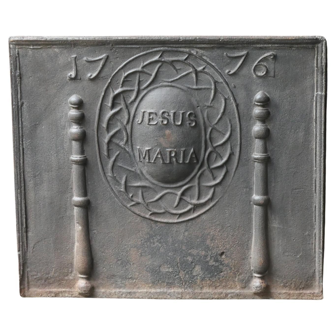 18th Century French Louis XV Period 'Religious Theme' Fireback / Backsplash