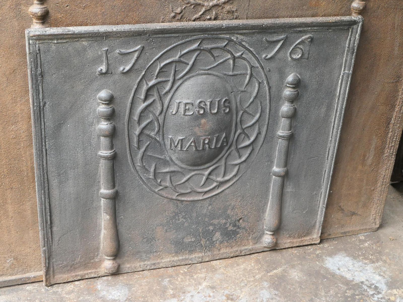 18th Century French Louis XV Period 'Religious Theme' Fireback / Backsplash photo vinterior