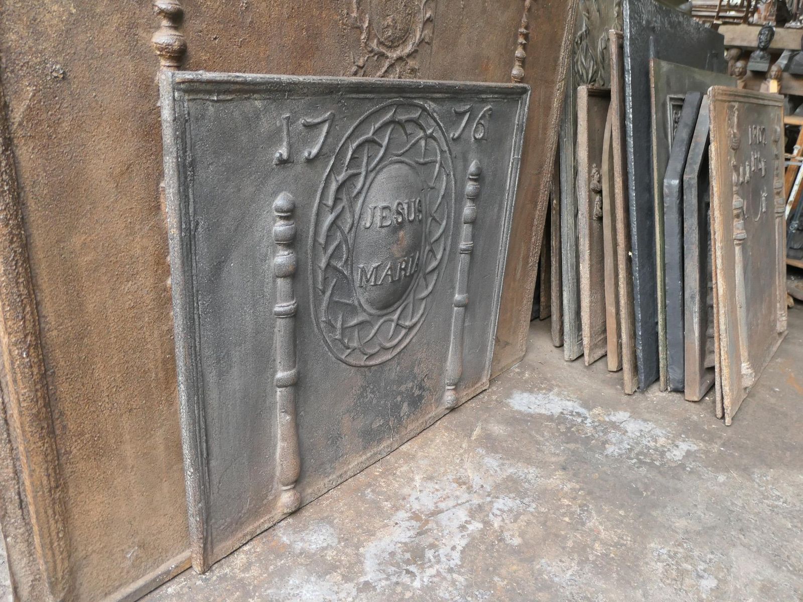 Home Fixtures 18th Century French Louis XV Period 'Religious Theme' Fireback / Backsplash photo