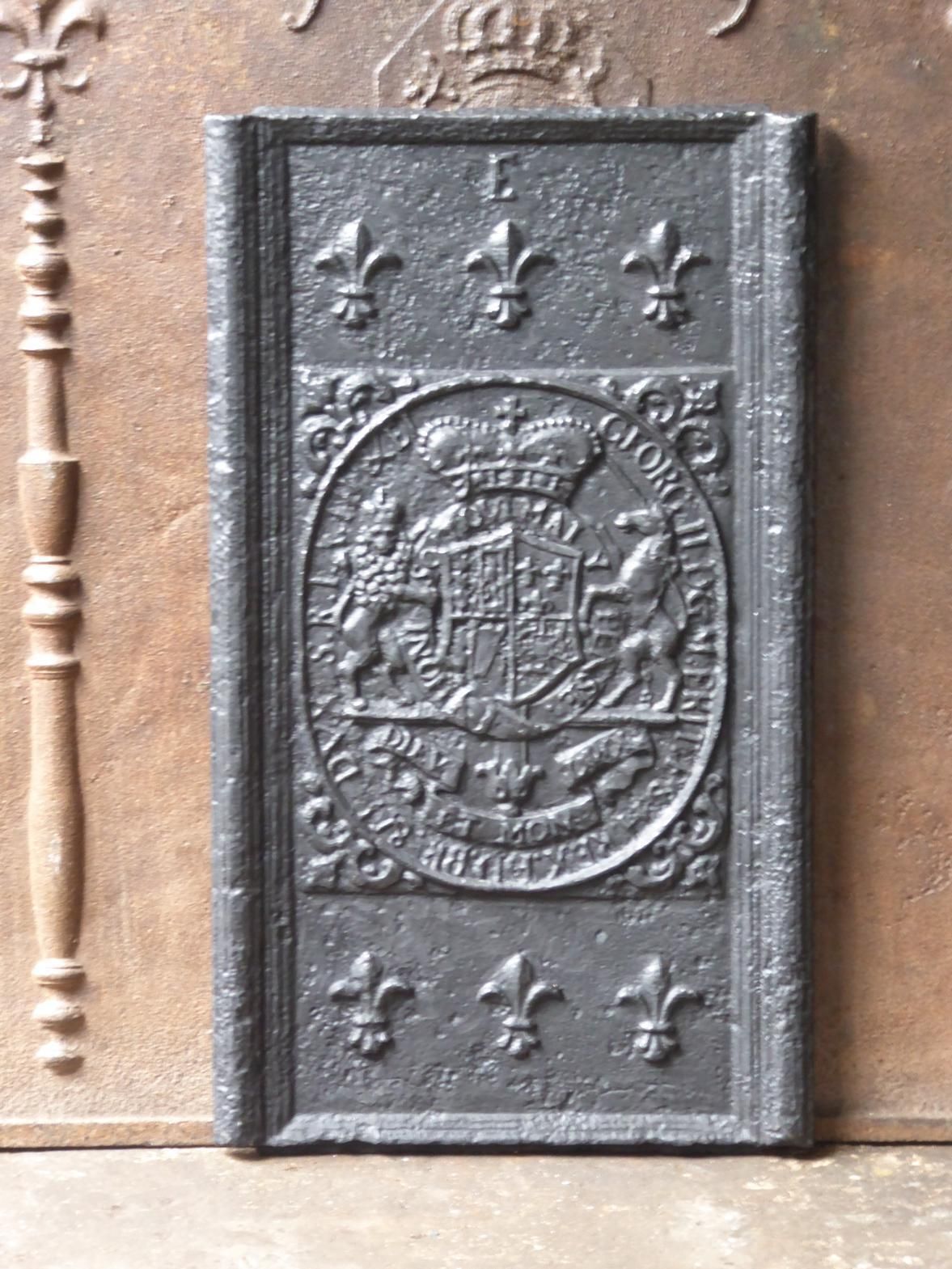 Antique German 'Coat Of Arms' Fireback / Backsplash, 17th 18th Century photo for sale