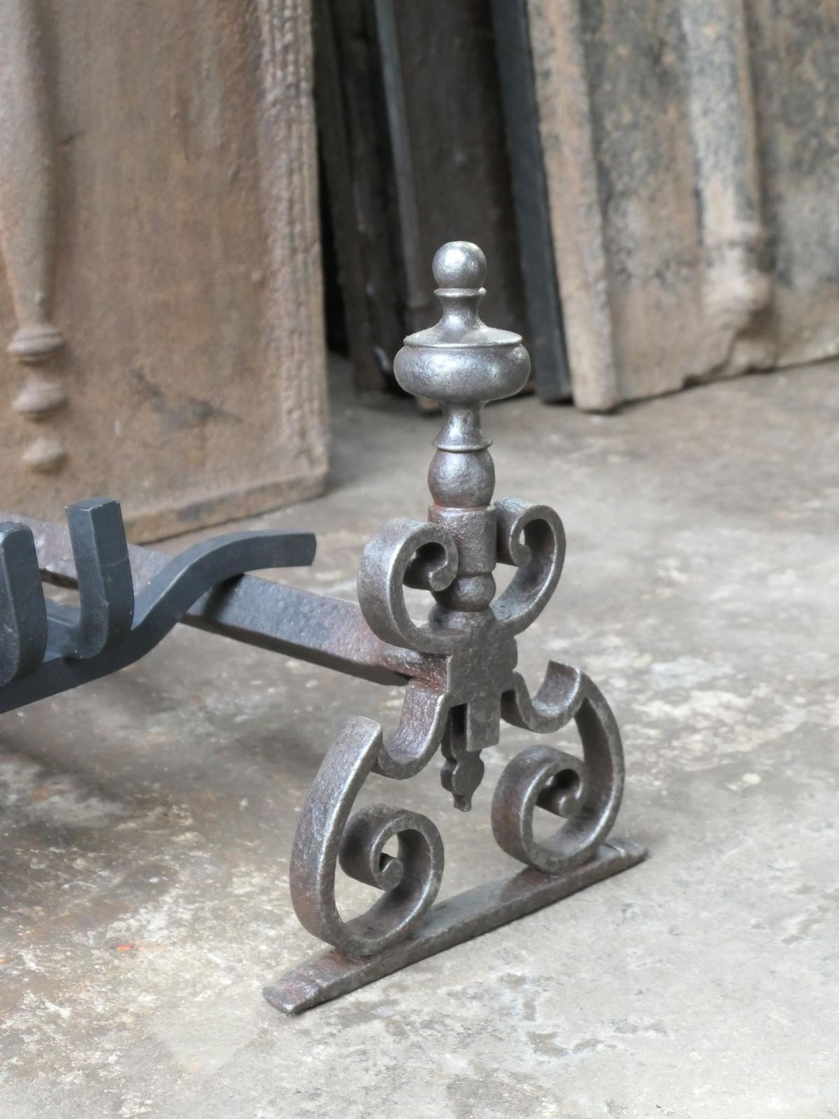 photo furniture French Louis XV Period Fireplace Grate Or Fire Basket, 18th Century