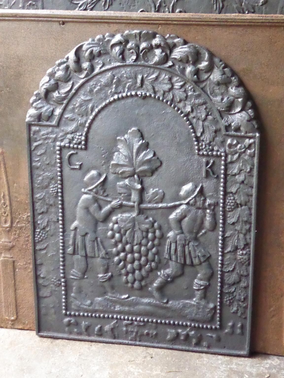 17th   18th Century French 'The Vintage' Fireback / Backsplash photo for sale