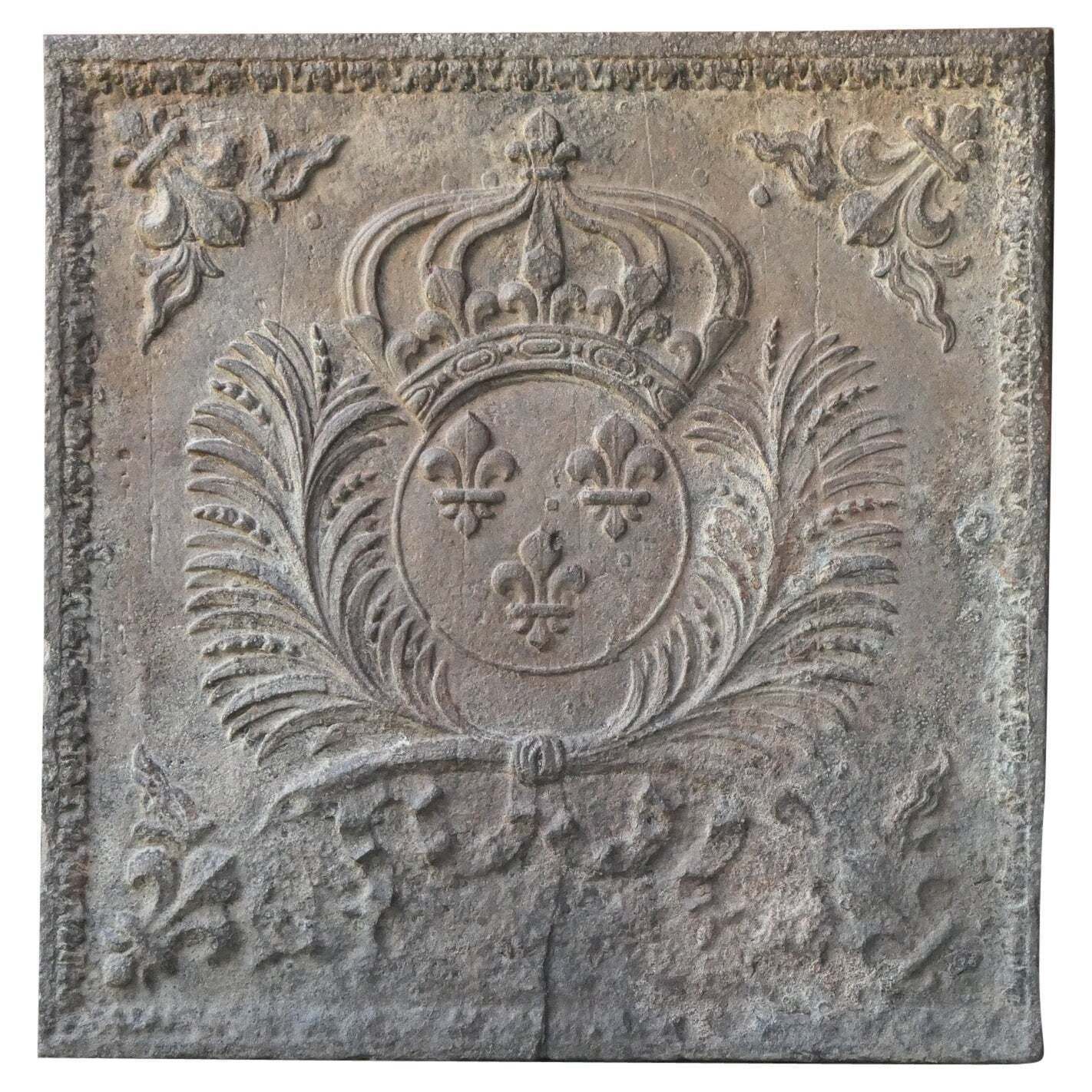 17th 18th Century French Louis XIV 'Arms Of France' Fireback / Backsplash