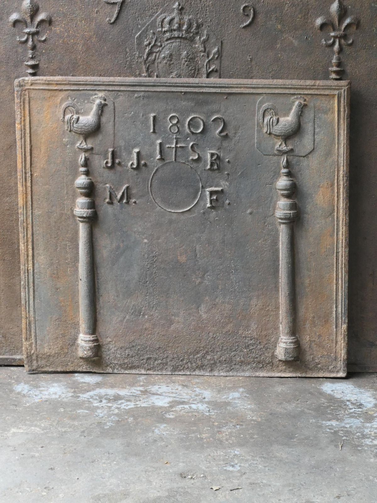 Antique French 'Marriage' Fireback / Backsplash, 19th Century photo for sale