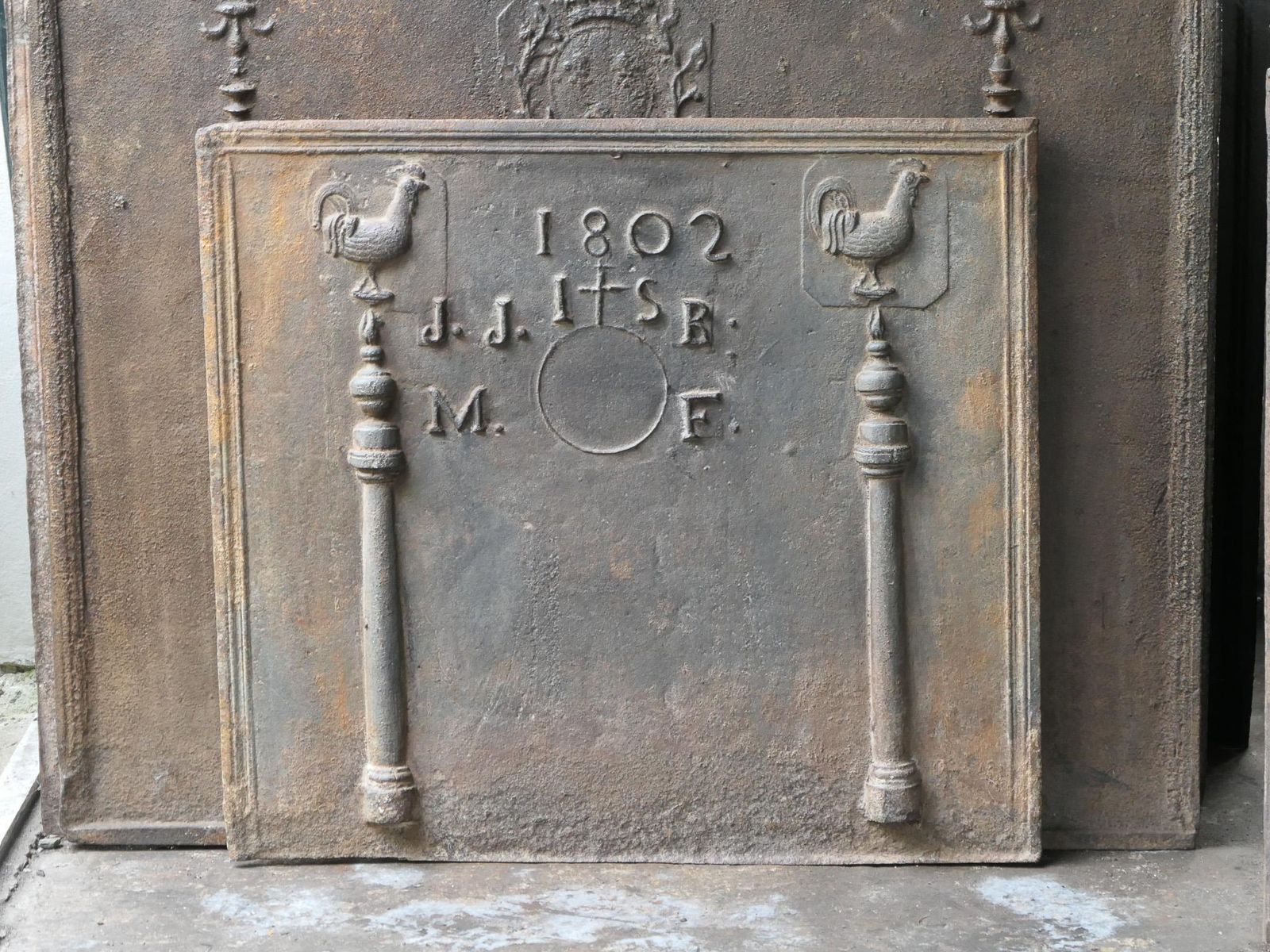 Antique French 'Marriage' Fireback / Backsplash, 19th Century photo Home Fixtures