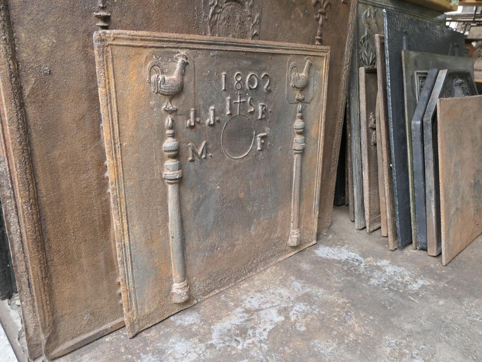 photo for sale Antique French 'Marriage' Fireback / Backsplash, 19th Century