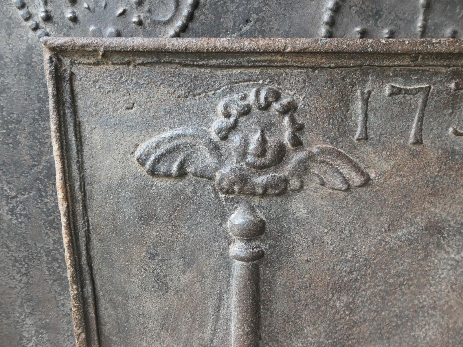 French Louis XV Fireback / Backsplash With Pillars Of Hercules, 18th Century photo buy