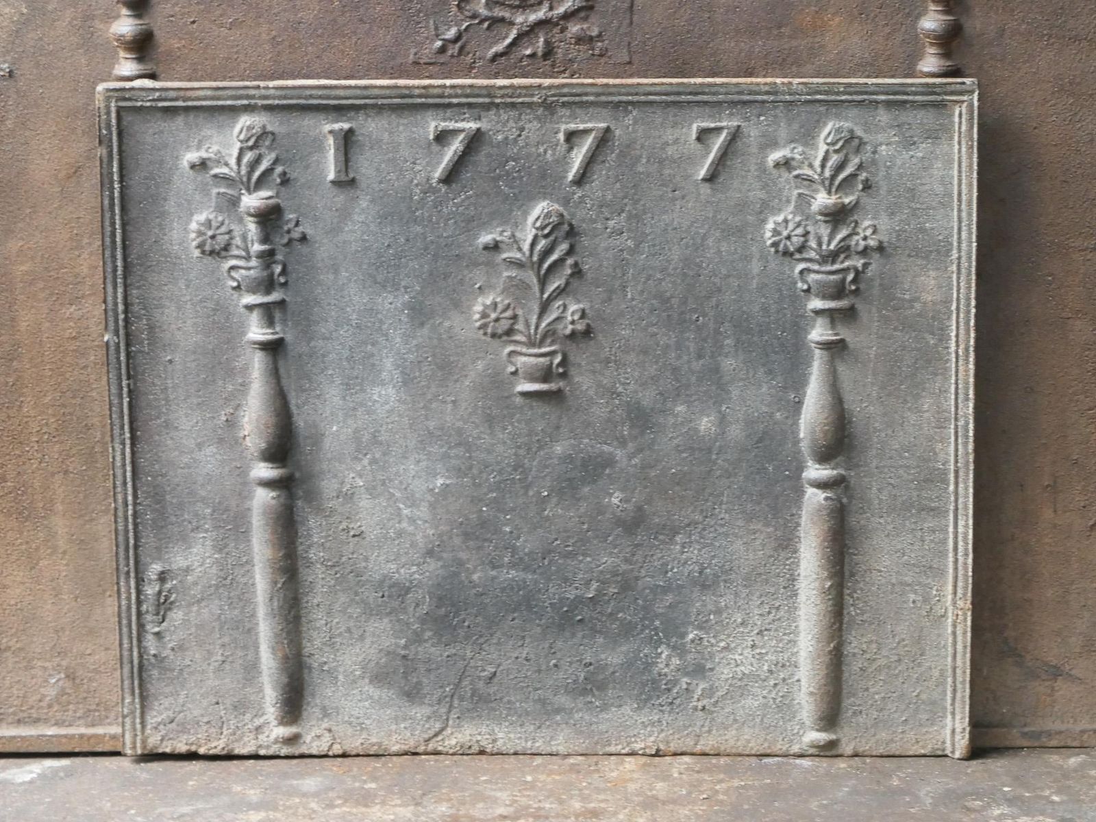 Antique French Louis XV Period 'Flower Baskets' Fireback / Backsplash, 18th C. photo 1088.0