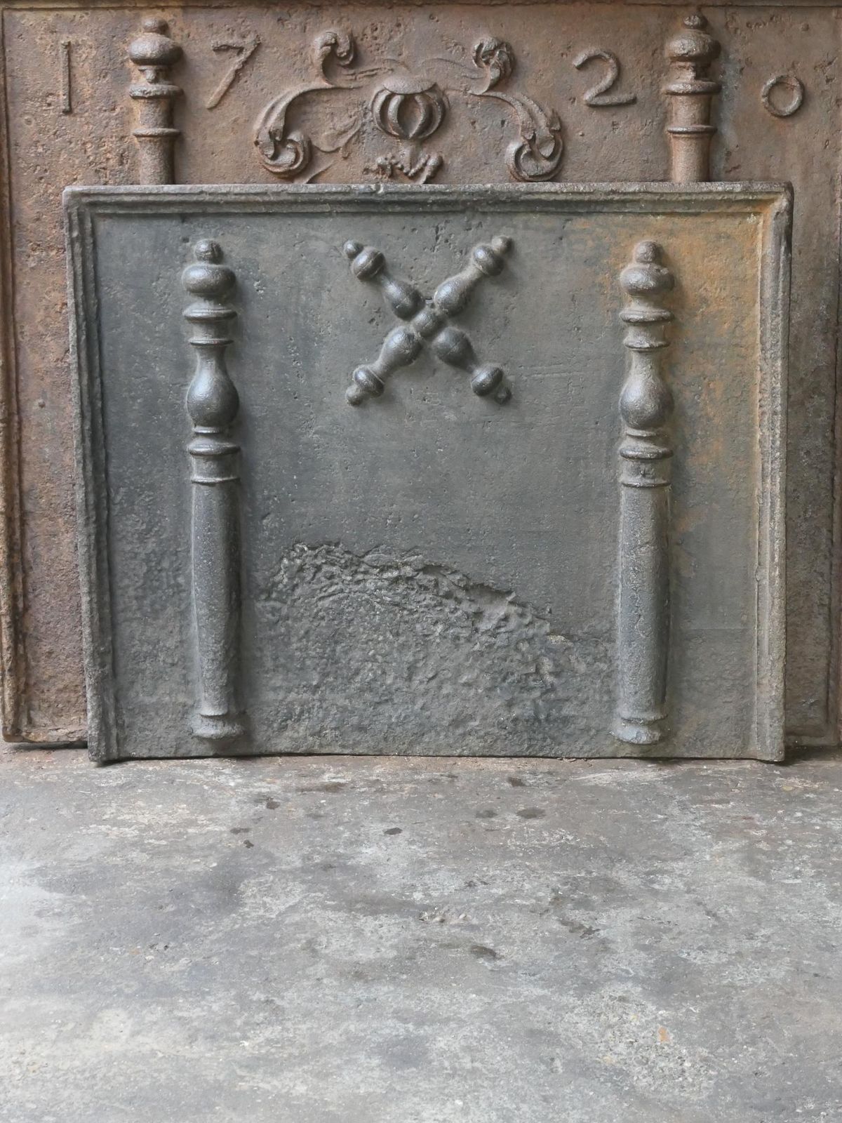 17th 18th Century French Louis XIV 'Saint Andrew's Cross' Fireback / Backsplash photo furniture