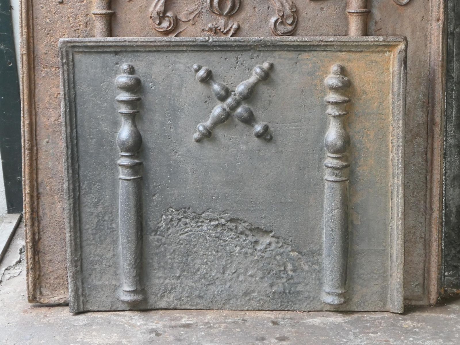 17th 18th Century French Louis XIV 'Saint Andrew's Cross' Fireback / Backsplash photo for sale