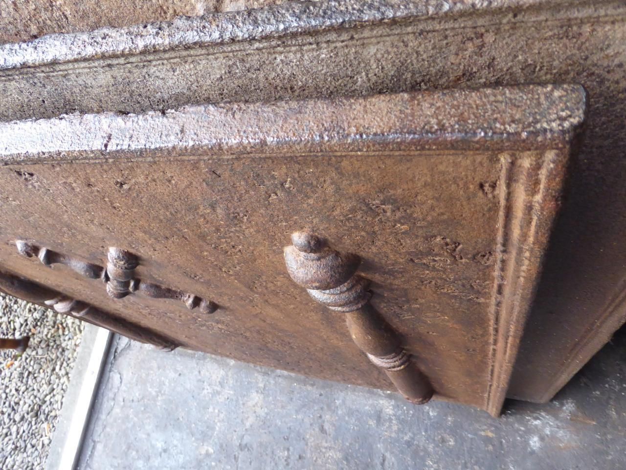 Louis XIV 'Saint Andrew's Cross' Fireback / Backsplash, 18th Century French photo vintage