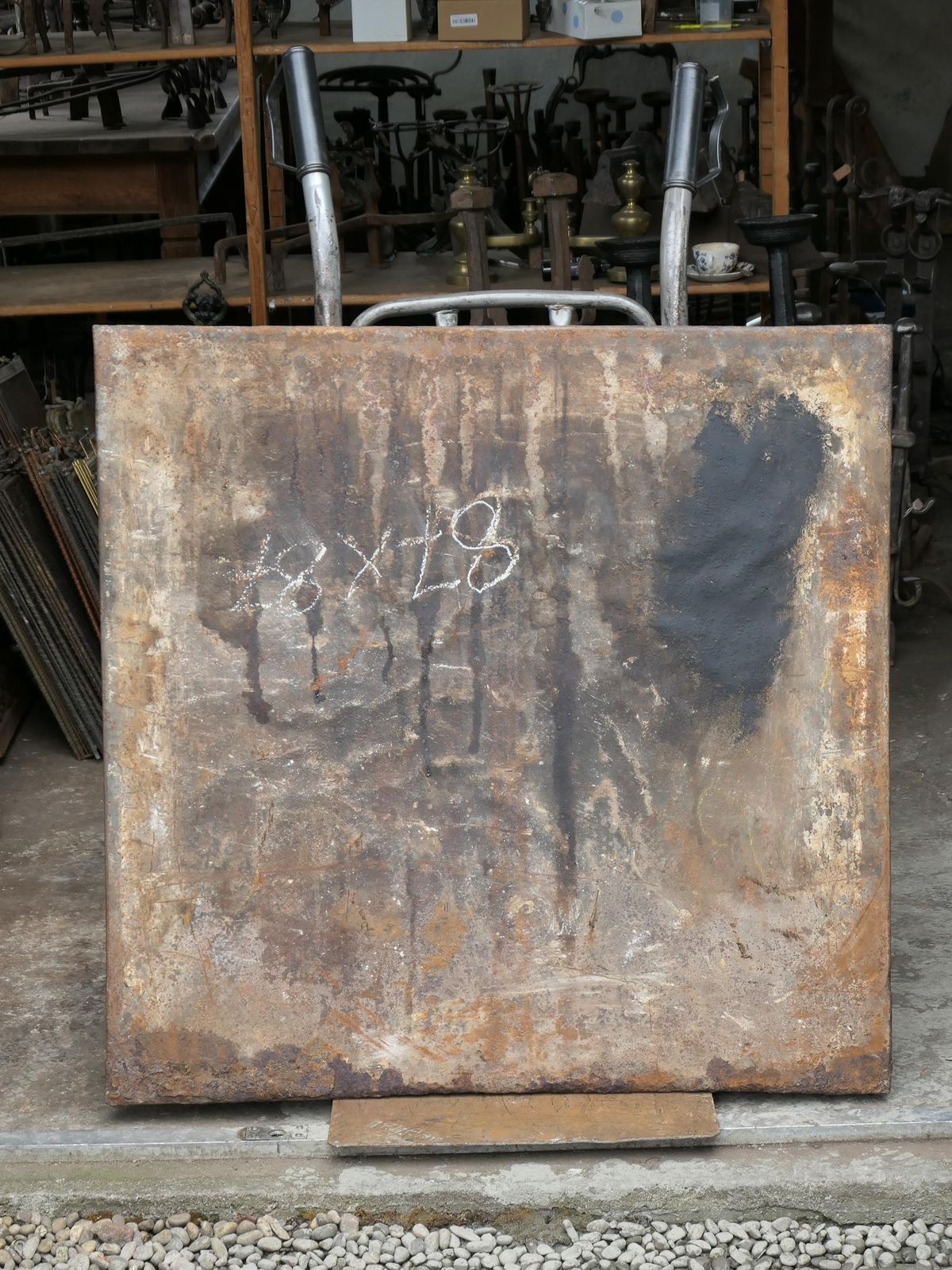 17th Century French 'Arms Of Lorraine' Fireback / Backsplash photo vintage