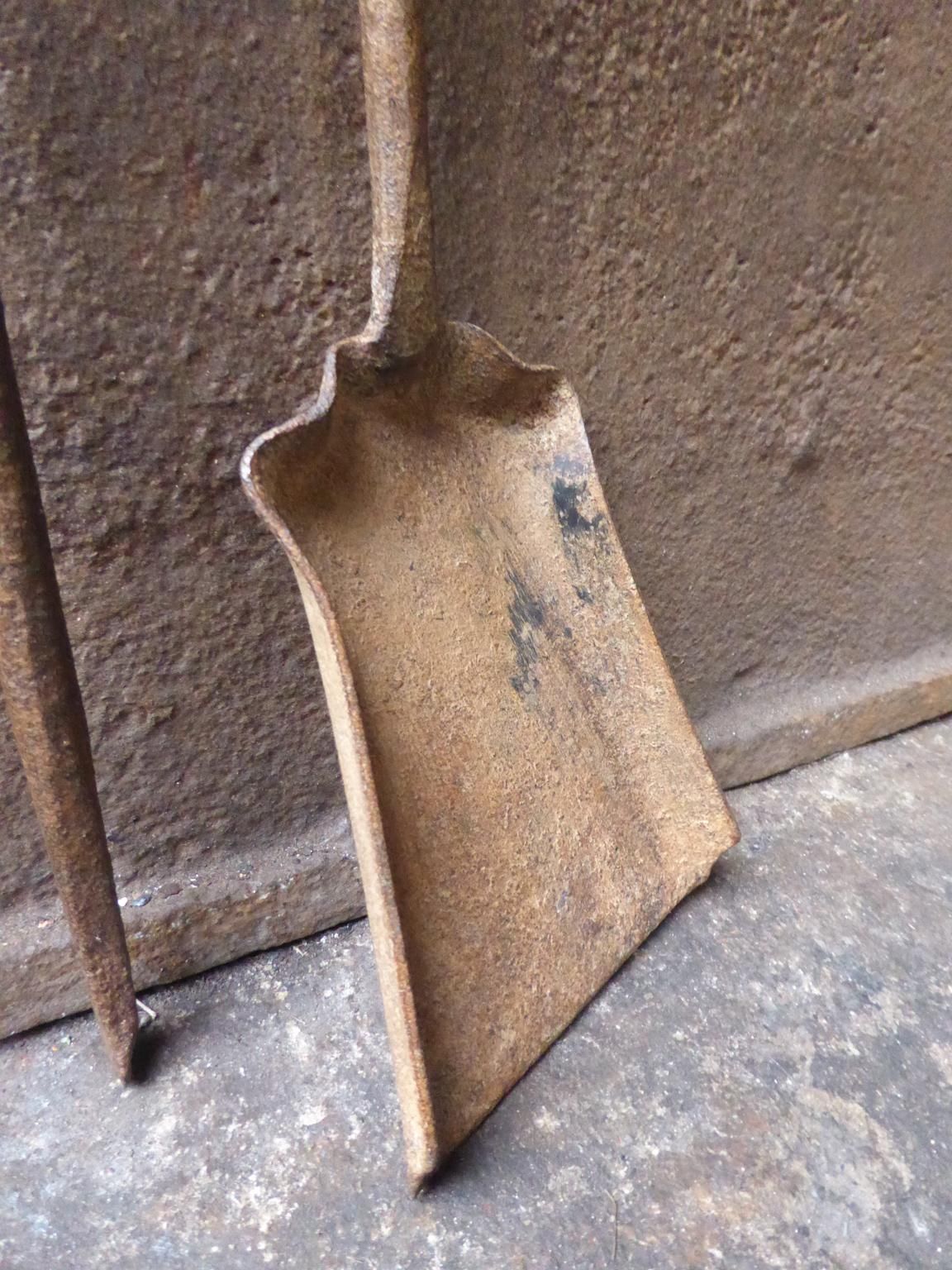 Antique French Wrought Iron Fireplace Tools Or Fire Tools, 18th Century photo Home Fixtures