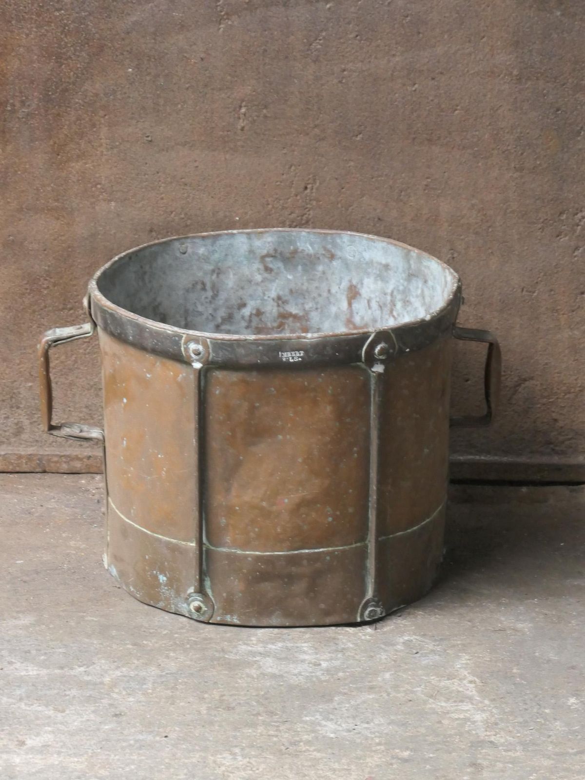 Antique French Copper Log Holder, Early 19th Century photo for sale