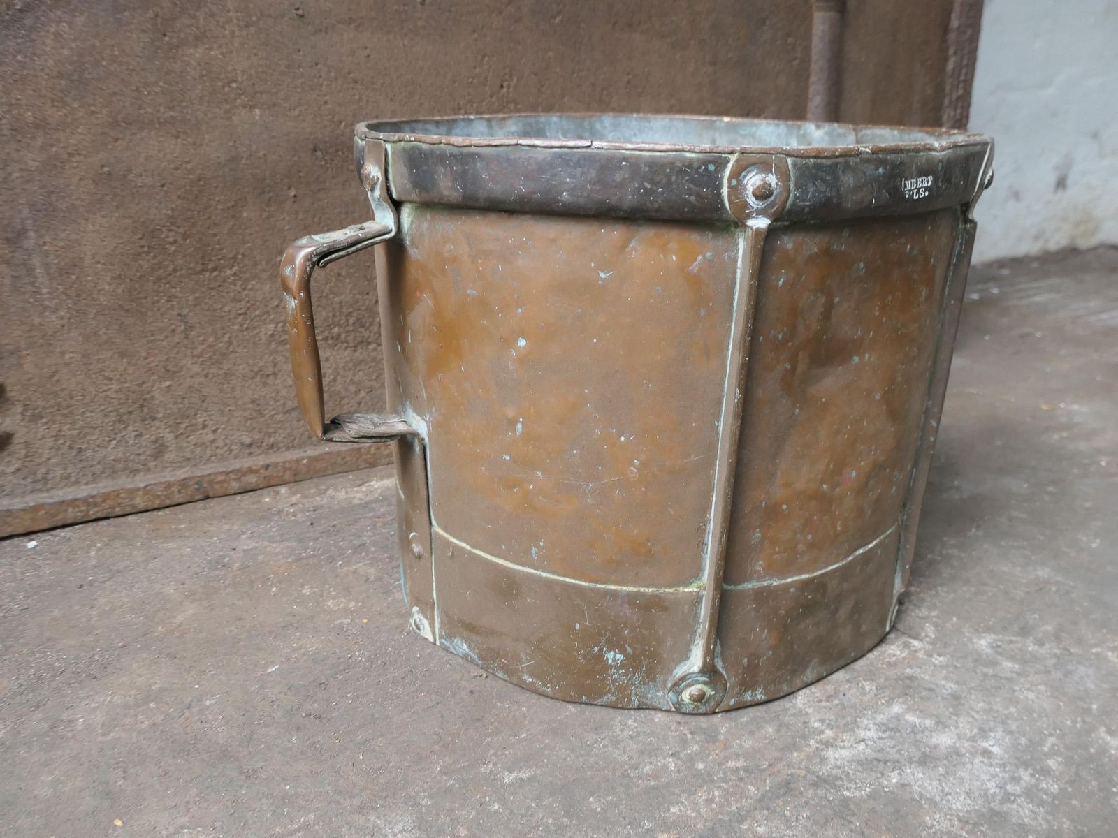 photo for sale Antique French Copper Log Holder, Early 19th Century