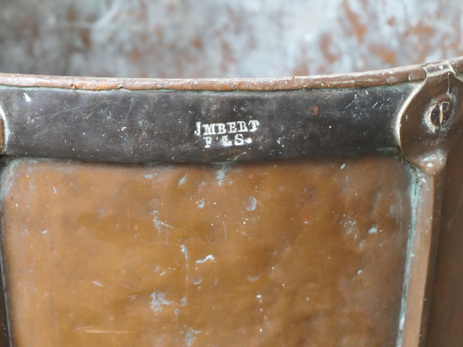 photo vinterior Antique French Copper Log Holder, Early 19th Century