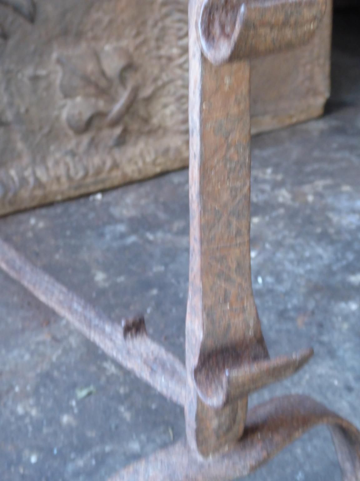 photo for sale Antique French Andirons Or Firedogs, 18th Century