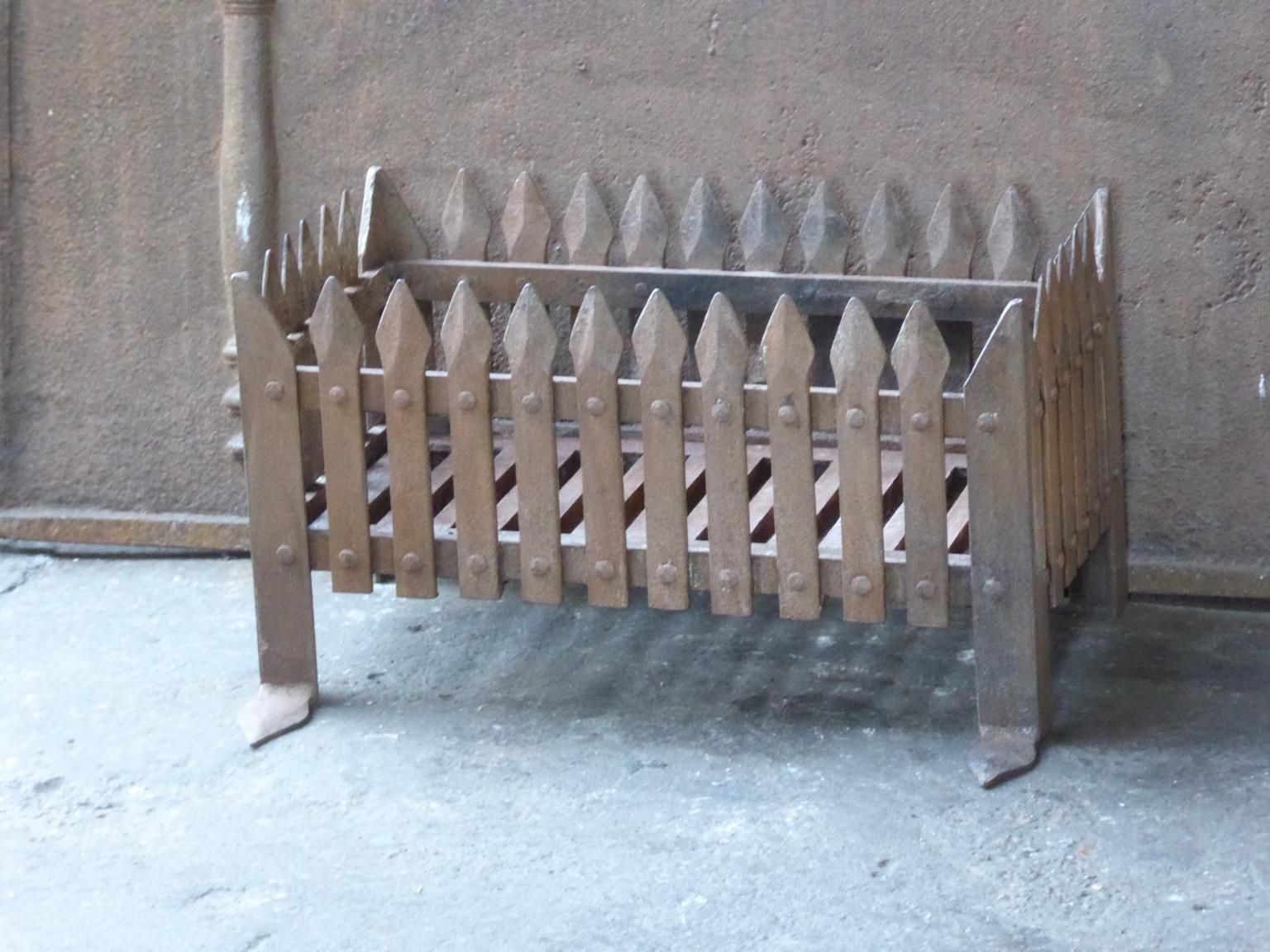 English Neo Gothic Style Fireplace Grate, Fire Grate photo Home Fixtures