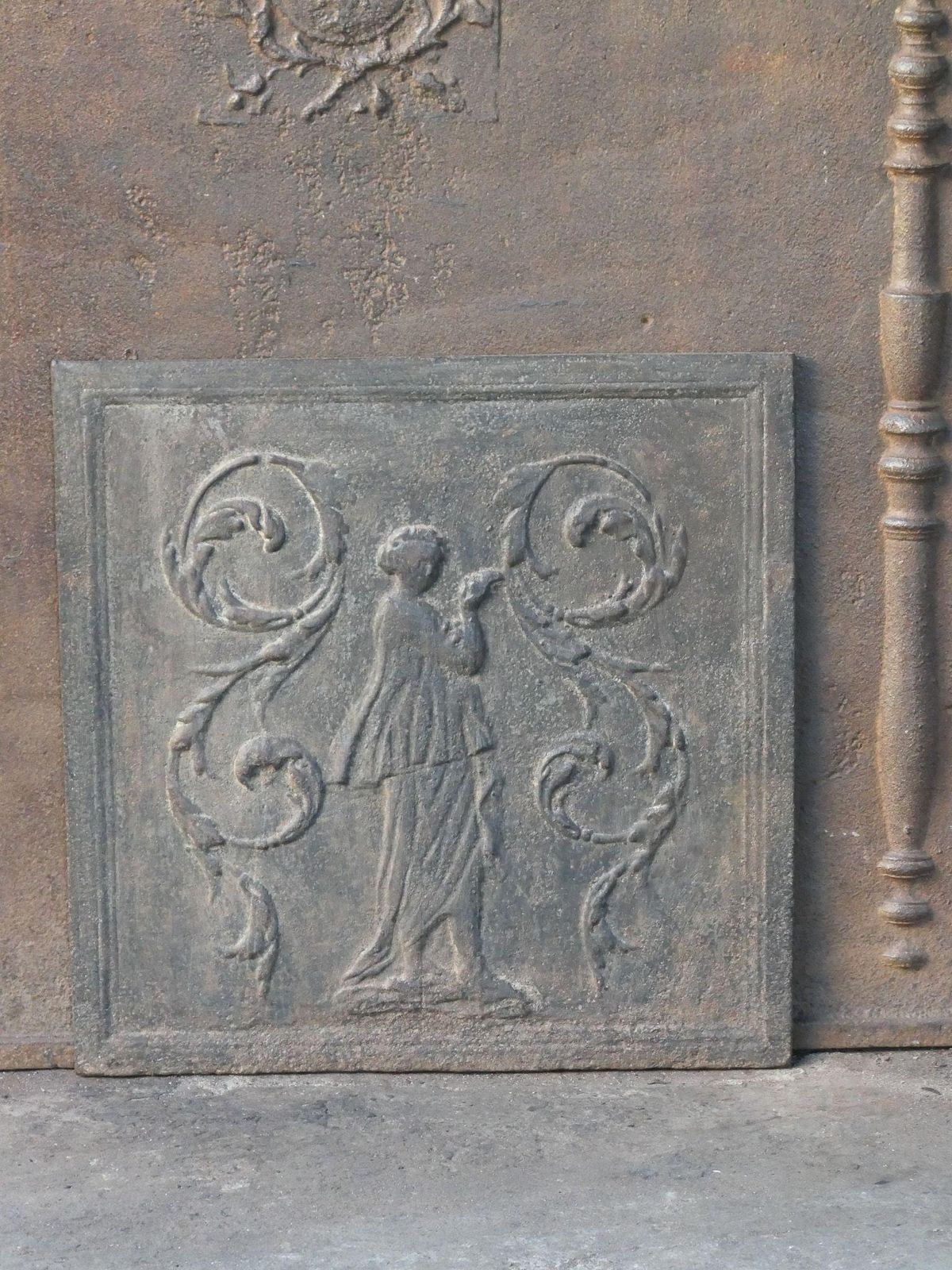 French Neoclassical Period 'Lady' Fireback / Backsplash, 19th Century photo for sale