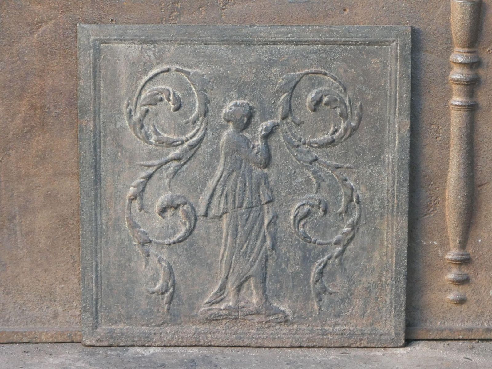 French Neoclassical Period 'Lady' Fireback / Backsplash, 19th Century photo Home Fixtures