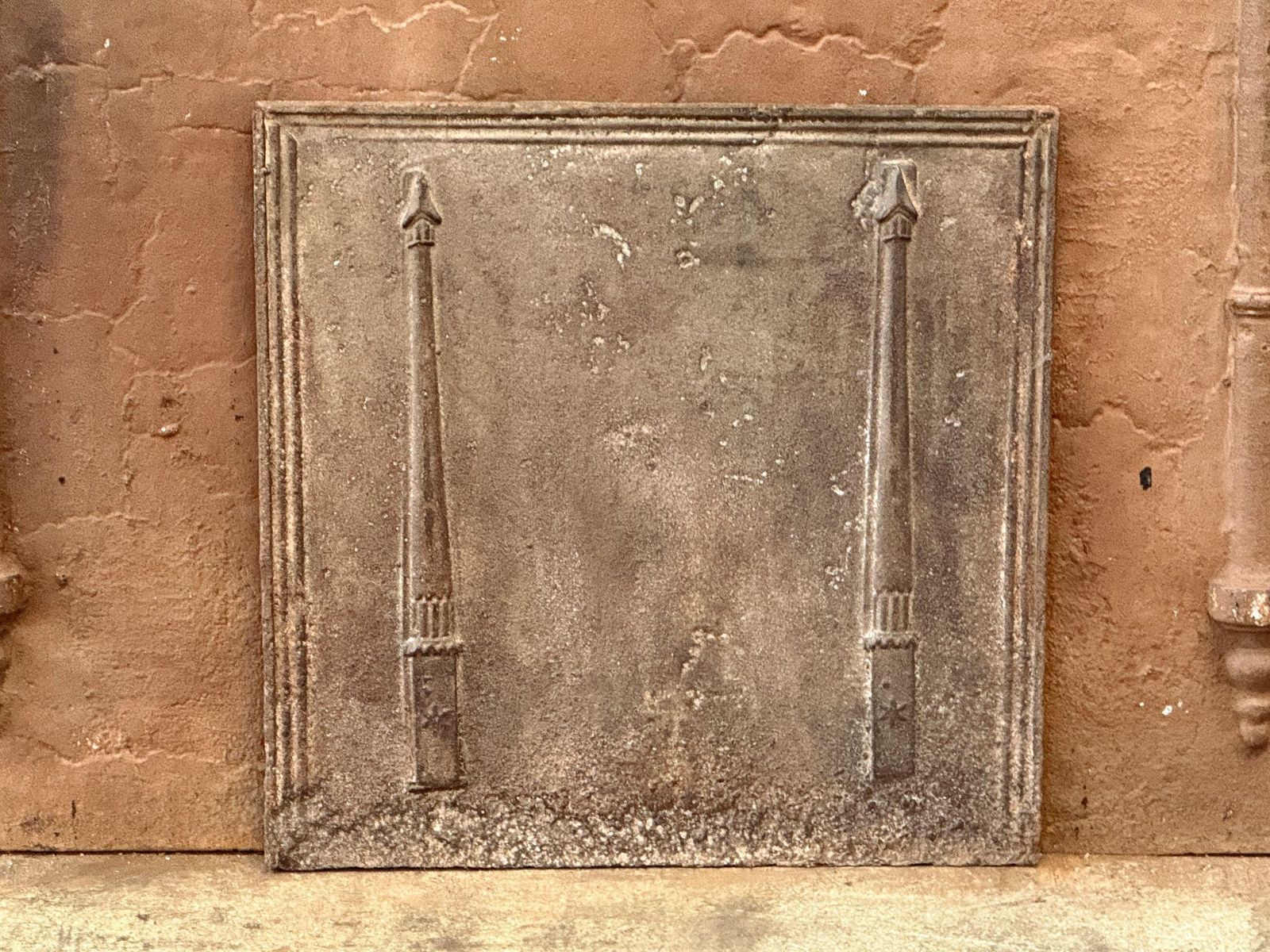French 'Pillars Of Freedom' Fireback / Backsplash, Early 19th Century photo furniture