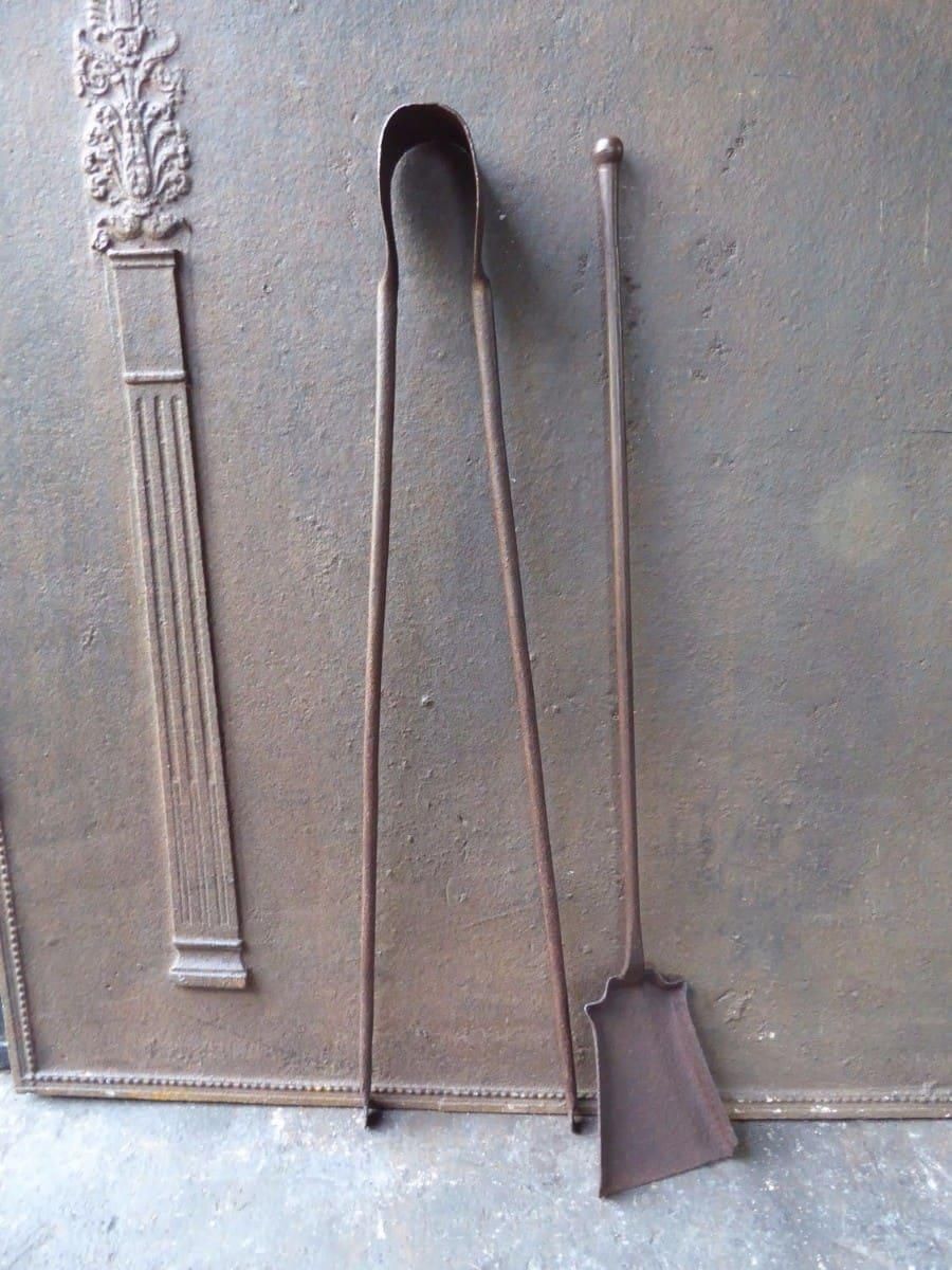 Rustic French Wrought Iron Fireplace Tools Or Fire Tools, 18th Century photo furniture