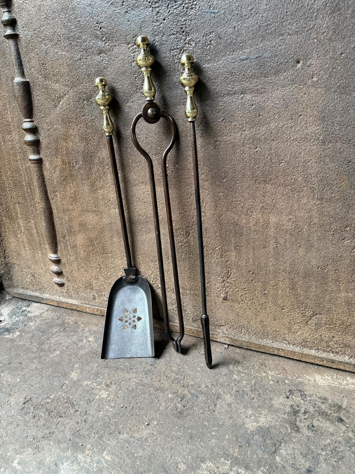 19th Century English Victorian Period Fireplace Tool Set Or Companion Set photo for sale