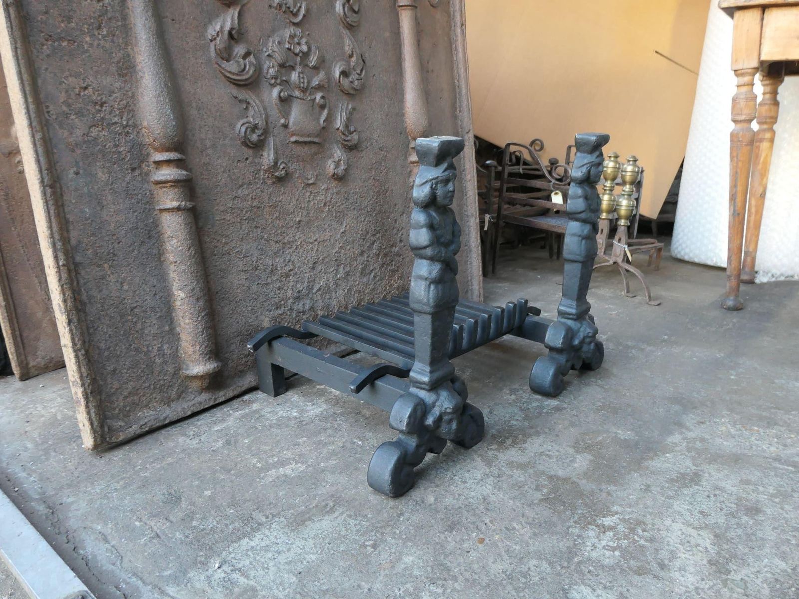 photo furniture French Gothic Style Fireplace Grate Or Fire Basket, 20th Century