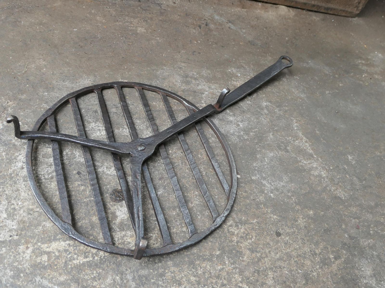 Home Fixtures Hand Forged 17th Century French Louis XIV Period Rotating Gridiron photo